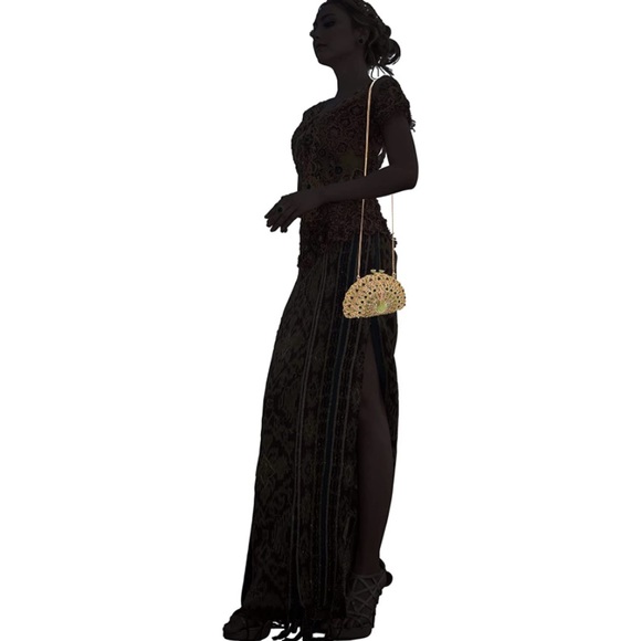 Crystal Peacock Rhinestone Clutch Evening Bag - Picture 2 of 16